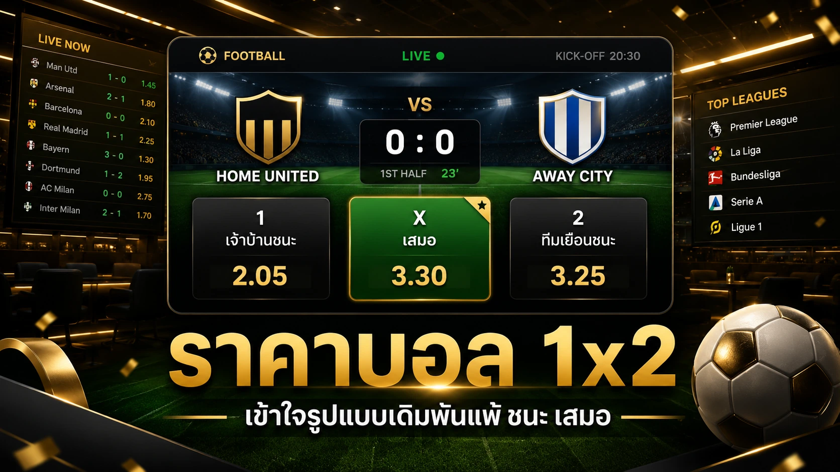 ราคาบอล-1x2