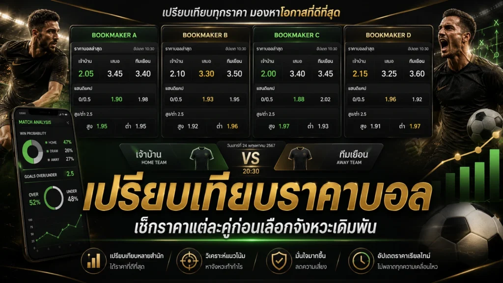 เปรียบเทียบราคาบอล