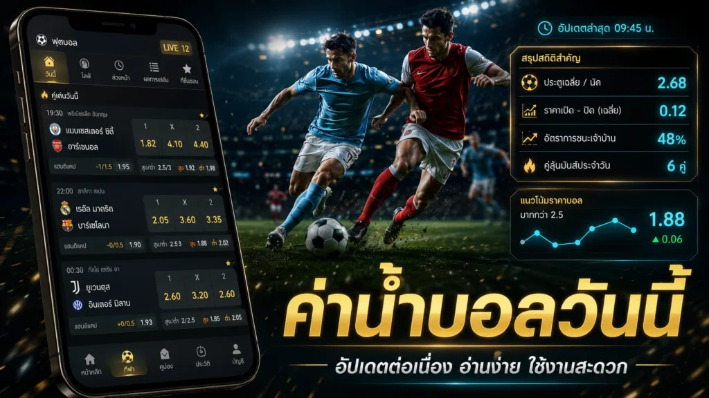 ค่าน้ำบอลวันนี้