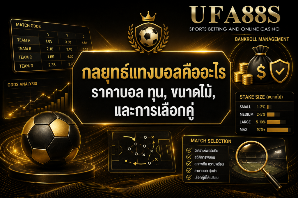 กลยุทธ์แทงบอลคืออะไร ราคาบอล ทุน, ขนาดไม้, และการเลือกคู่