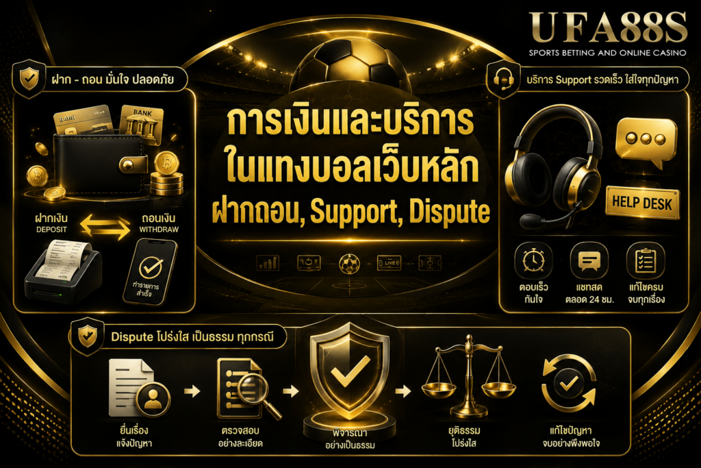 การเงินและบริการในแทงบอลเว็บหลัก ฝากถอน, Support, Dispute
