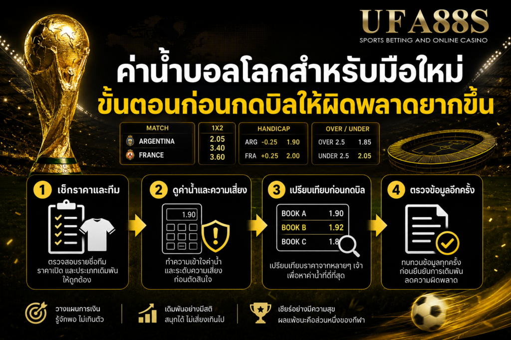 ค่าน้ำบอลโลกสำหรับมือใหม่ ขั้นตอนก่อนกดบิลให้ผิดพลาดยากขึ้น