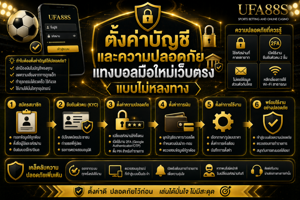 ตั้งค่าบัญชีและความปลอดภัยแทงบอลมือใหม่เว็บตรงแบบไม่หลงทาง