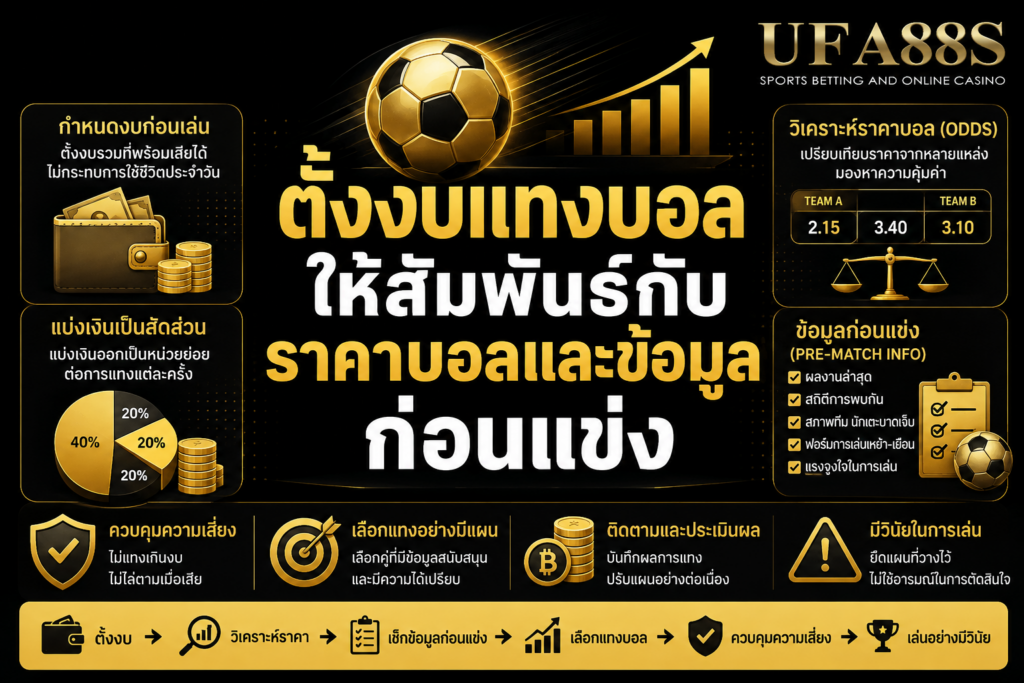 ตั้งงบแทงบอลให้สัมพันธ์กับราคาบอลและข้อมูลก่อนแข่ง