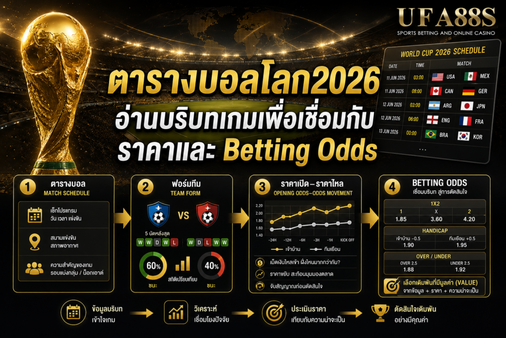 ตารางบอลโลก2026 อ่านบริบทเกมเพื่อเชื่อมกับราคาและ Betting Odds
