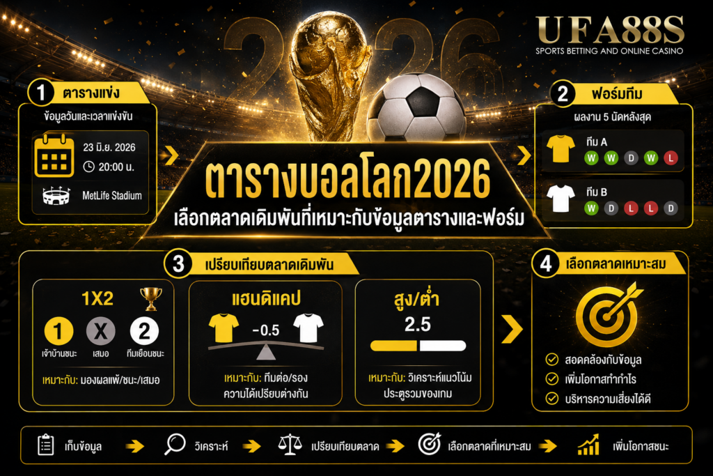 ตารางบอลโลก2026 เลือกตลาดเดิมพันที่เหมาะกับข้อมูลตารางและฟอร์ม
