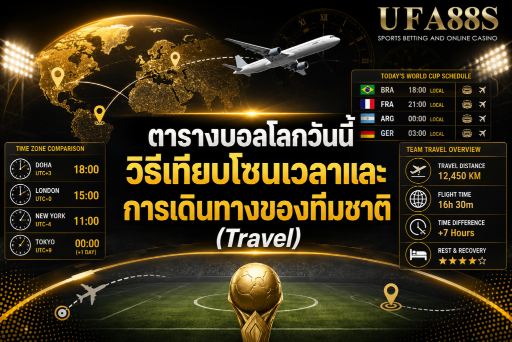 ตารางบอลโลกวันนี้วิธีเทียบโซนเวลาและการเดินทางของทีมชาติ (Travel)