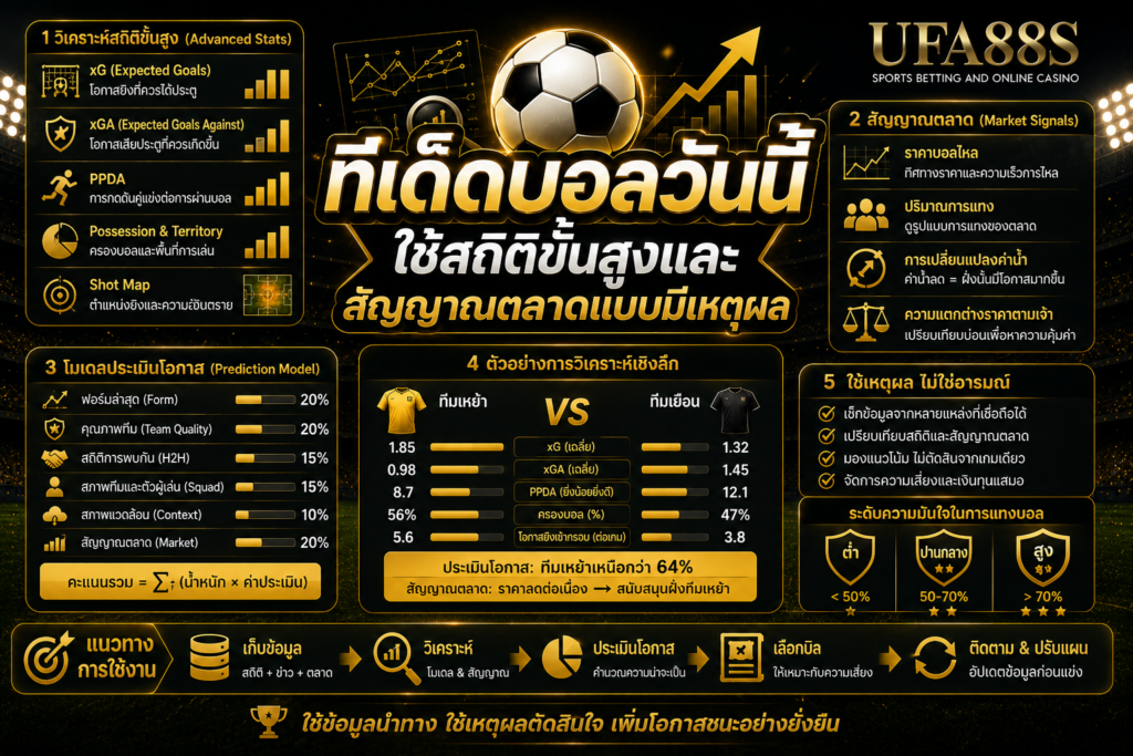 ทีเด็ดบอลวันนี้ใช้สถิติขั้นสูงและสัญญาณตลาดแบบมีเหตุผล