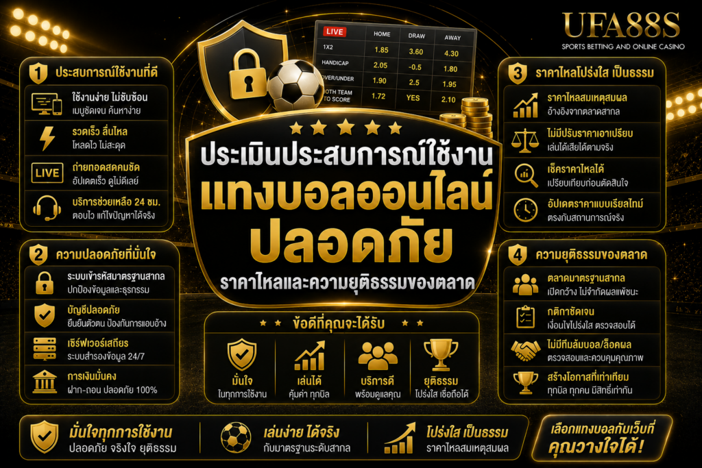 ประเมินประสบการณ์ใช้งานแทงบอลออนไลน์ปลอดภัย ราคาไหลและความยุติธรรมของตลาด