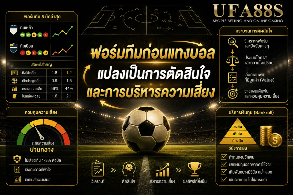 ฟอร์มทีมก่อนแทงบอลแปลงเป็นการตัดสินใจและการบริหารความเสี่ยง