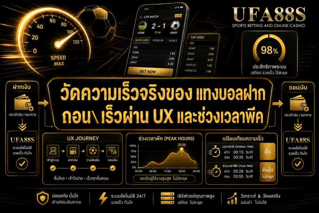 วัดความเร็วจริงของ แทงบอลฝาก​ถอน​เร็วผ่าน UX และช่วงเวลาพีค