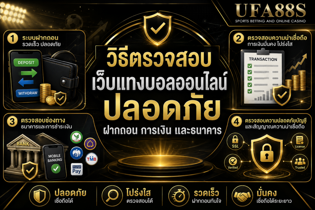 วิธีตรวจสอบเว็บแทงบอลออนไลน์ปลอดภัย ฝากถอน การเงิน และธนาคาร