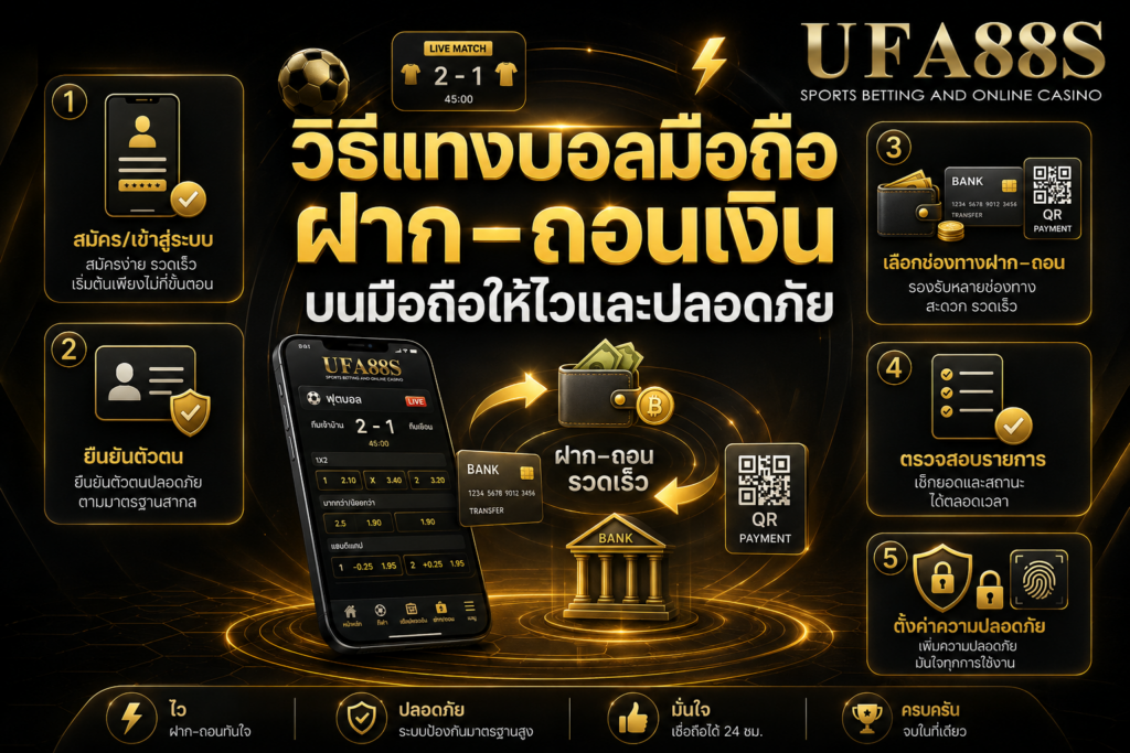 วิธีแทงบอลมือถือฝาก–ถอนเงินบนมือถือให้ไวและปลอดภัย