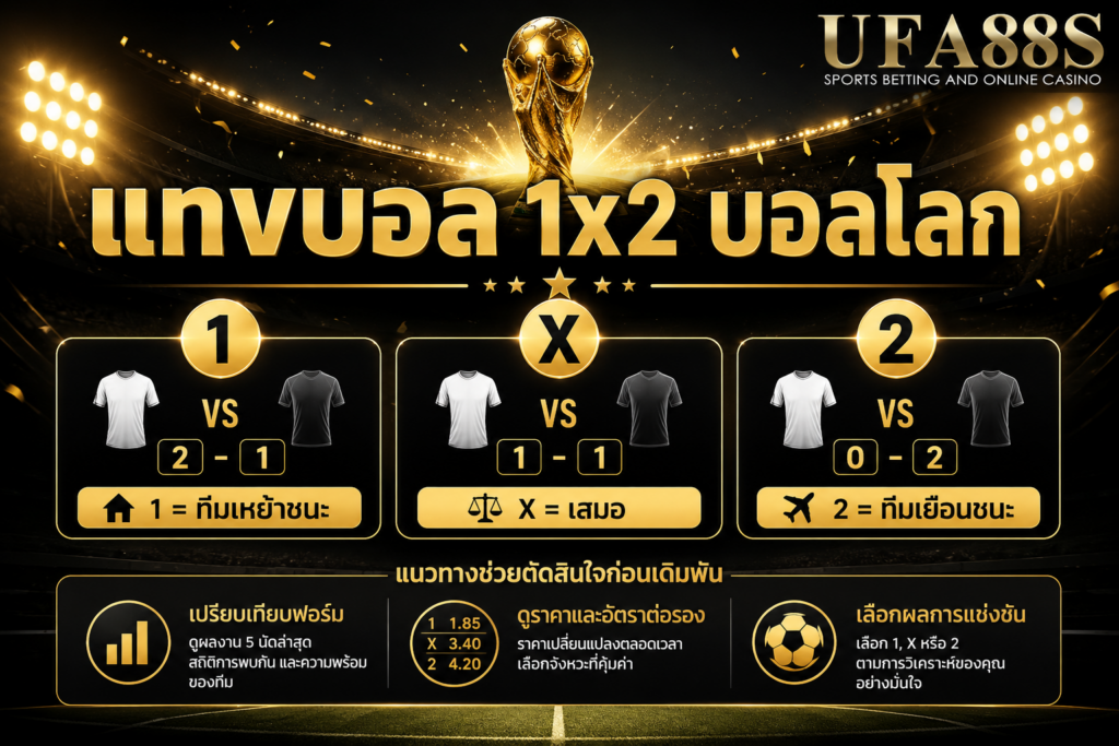 แทงบอล 1x2 บอลโลก เช็กโอกาสชนะและราคาก่อนตัดสินใจ