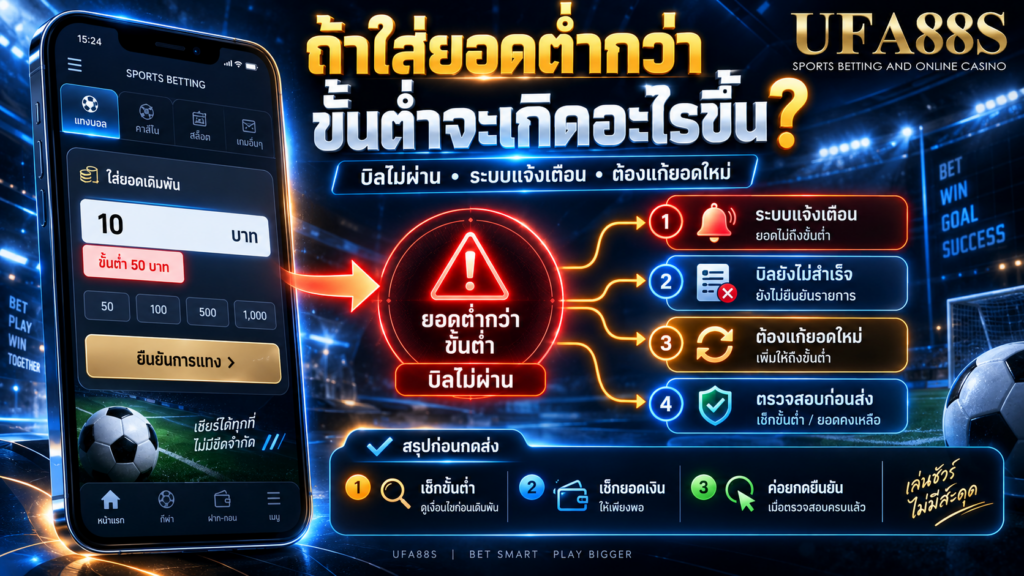 ถ้าใส่ยอดต่ำกว่าขั้นต่ำจะเกิดอะไรขึ้น