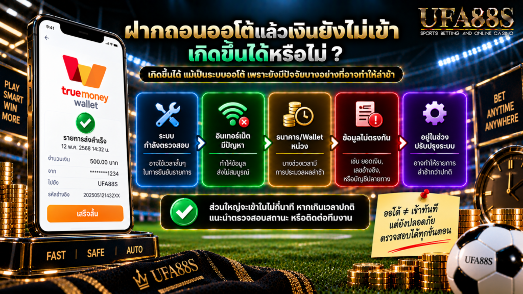ฝากถอนออโต้แล้วเงินยังไม่เข้า เกิดขึ้นได้หรือไม่