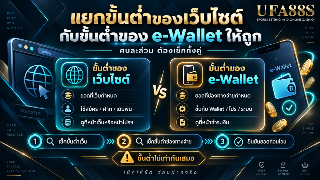 แยกขั้นต่ำของเว็บไซต์กับขั้นต่ำของ e-Wallet ให้ถูก